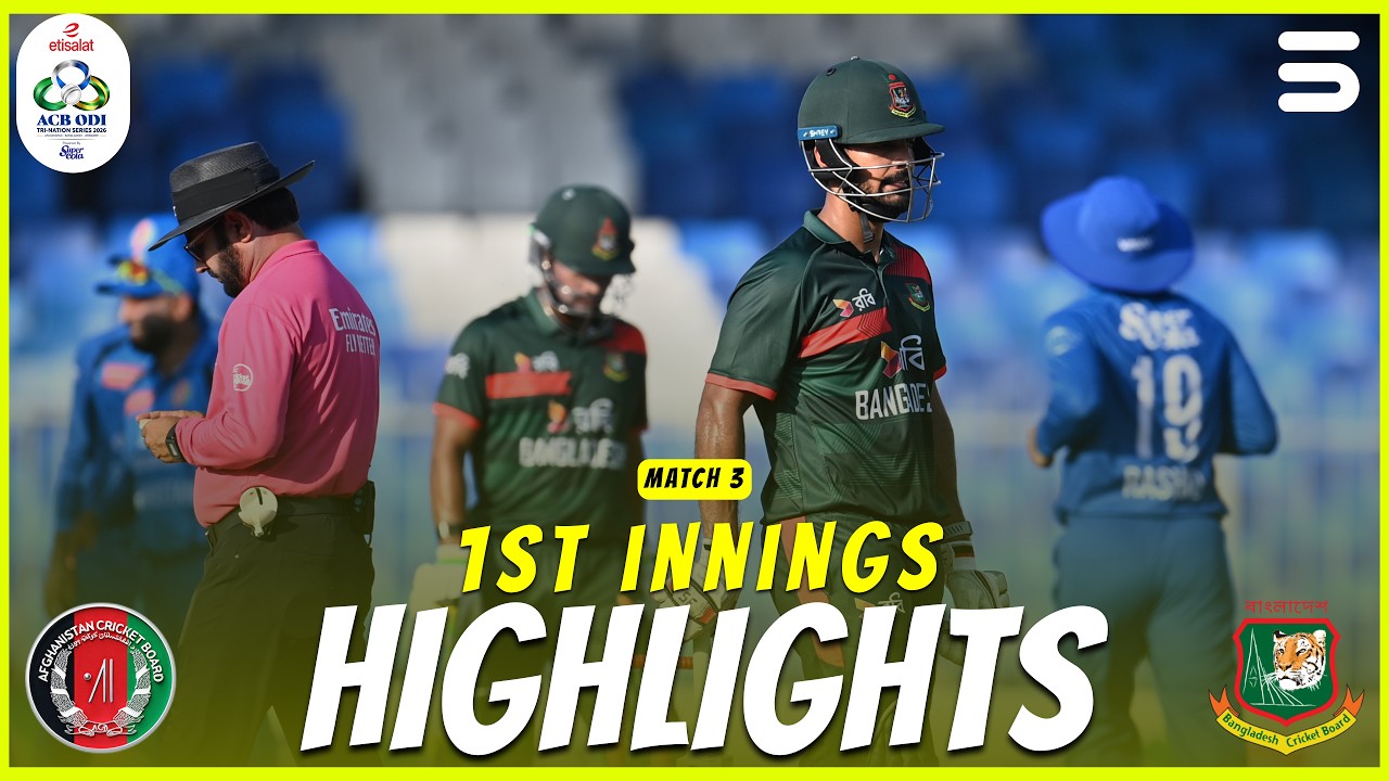 1st Innings Highlights | Afghanistan vs Bangladesh | Match 3 | Afghanistan ODI Tri-Series | M9R1K