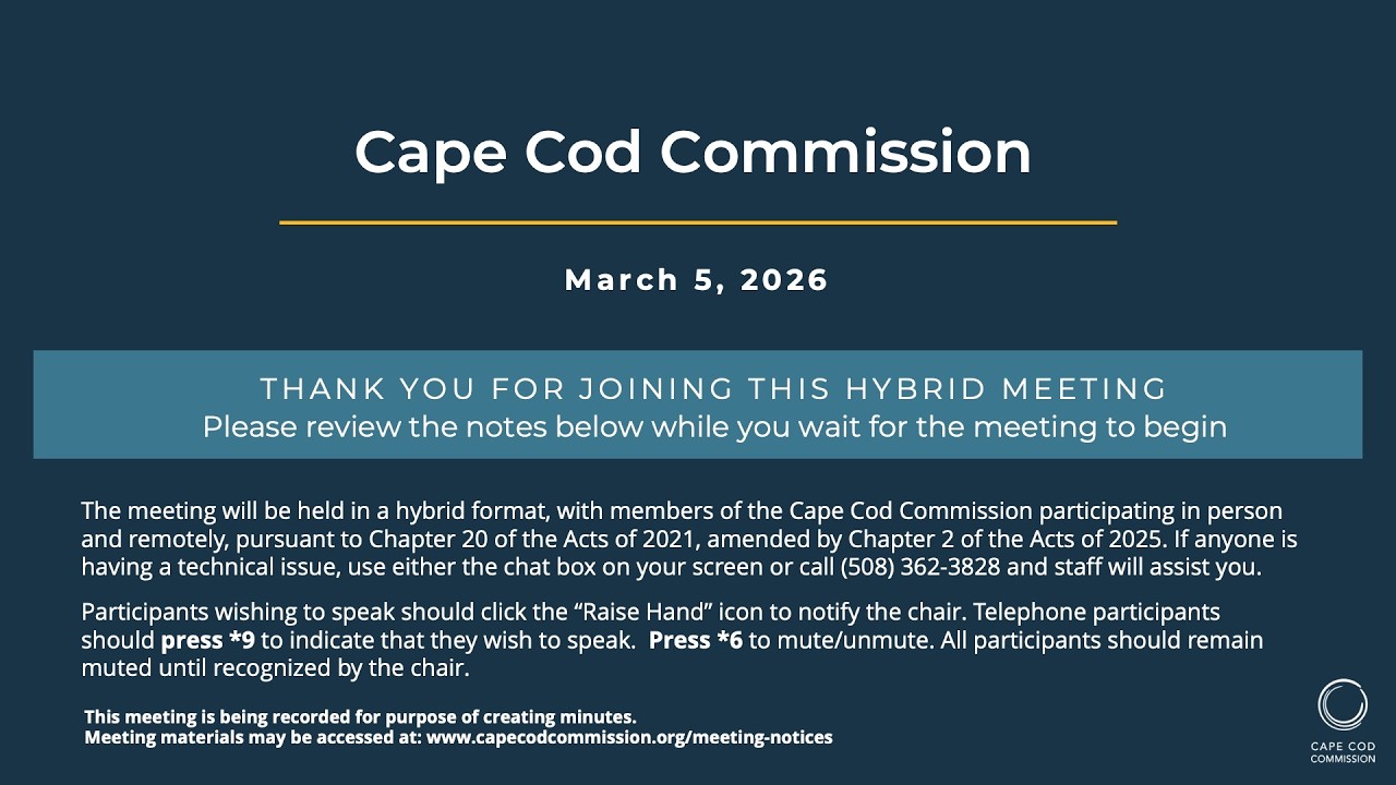Cape Cod Commission Meeting, 03/05/2026