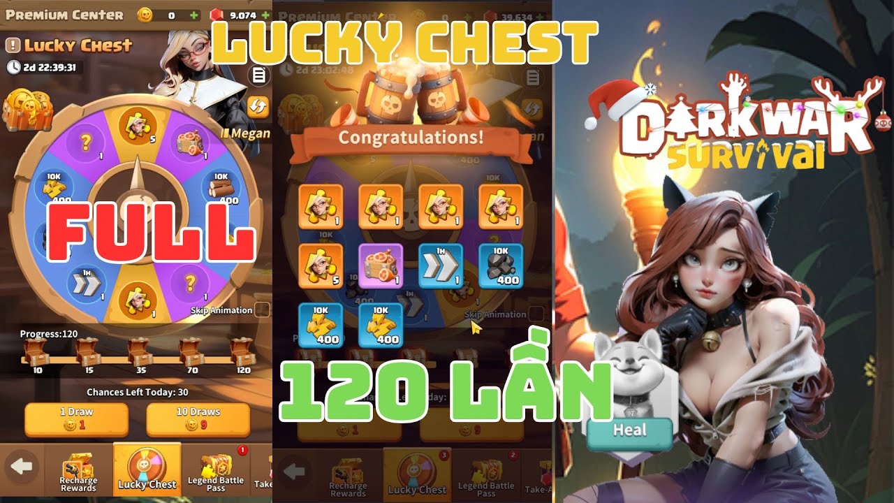 Test Nhân Phẩm | Full 120 Lần Chơi Event Lucky Chest | Dark War Survival