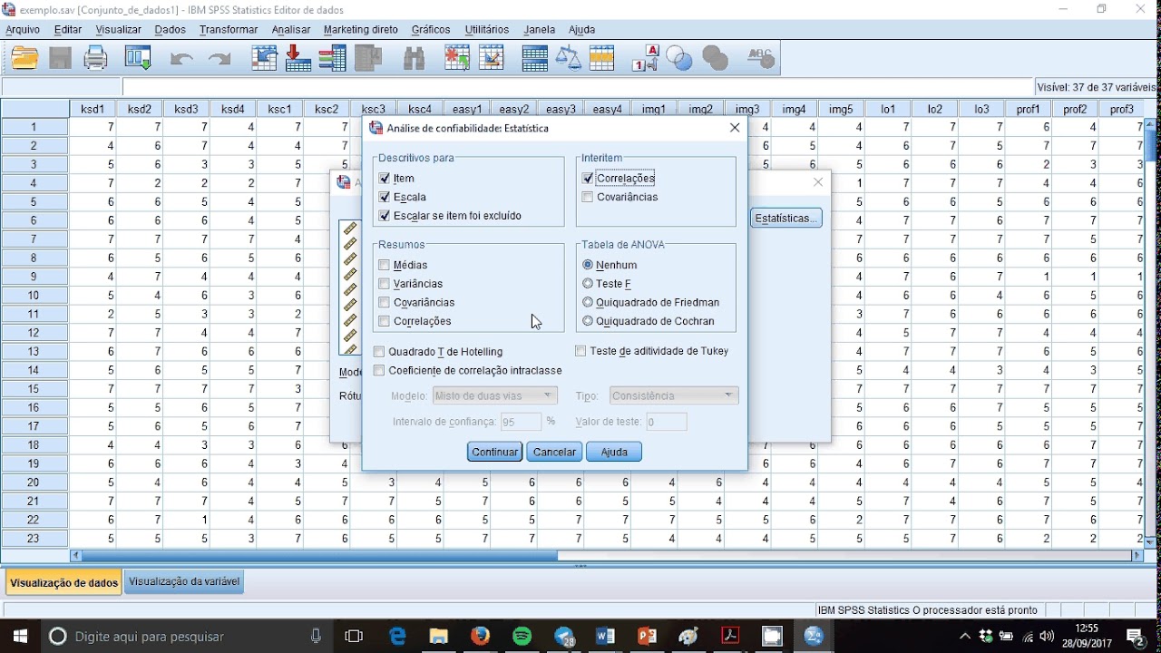 Análise de fiabilidade no SPSS