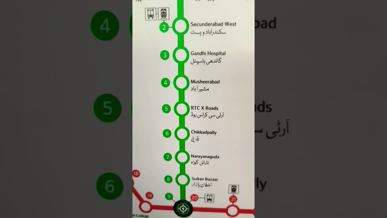 Green line Hyderabad Metro Stops #shorts #subscribe #hyderabad #metro