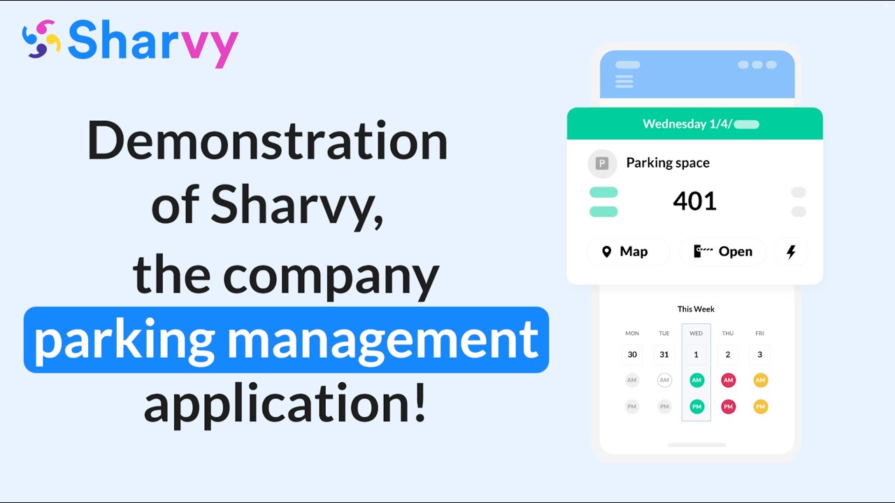 Demonstration of Sharvy, the company parking management solution