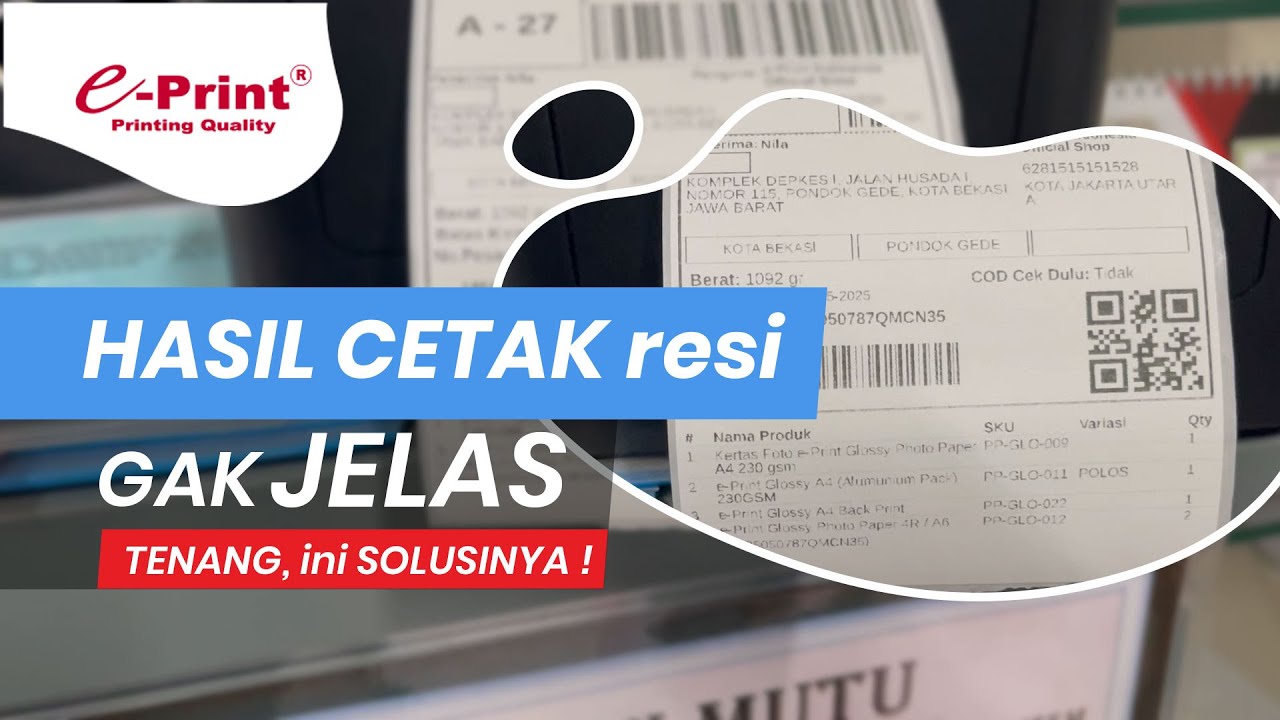 CARA MENGATASI HASIL PRINT BURAM ATAU TIDAK JELAS DI PRINTER THERMAL