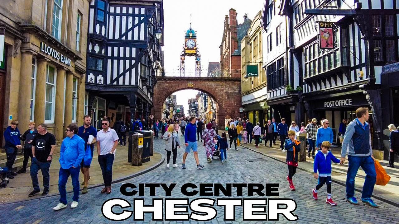 A walk through CHESTER England - City Centre