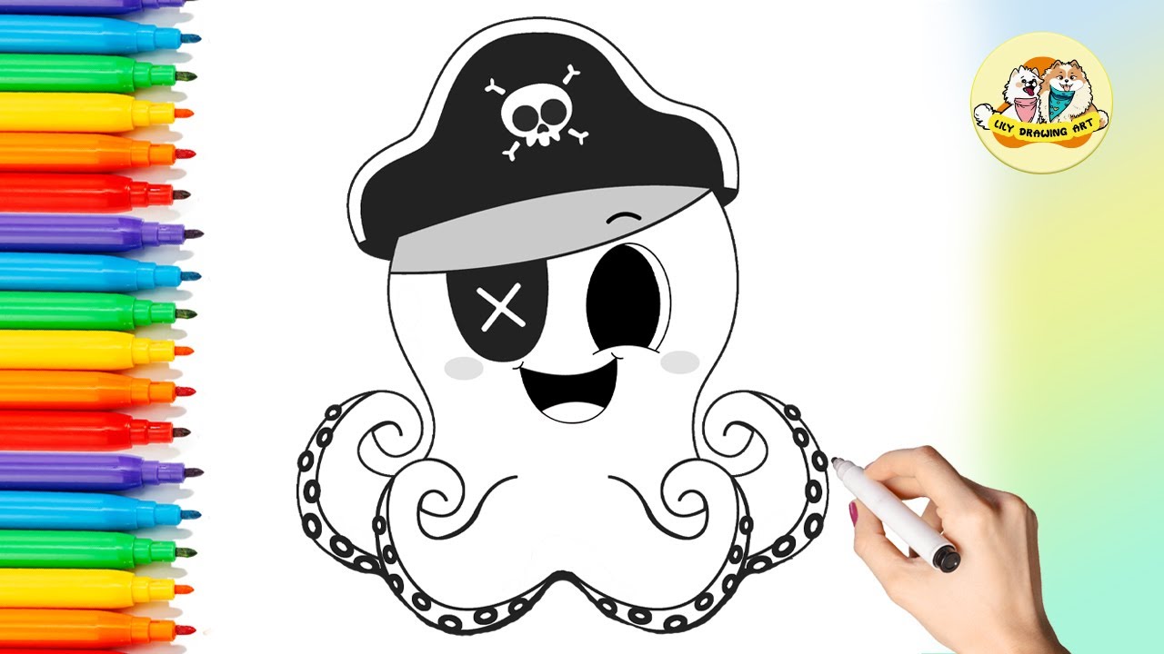 How to Draw a Pirate Octopus🐙🏴‍☠️ | Cool & Easy