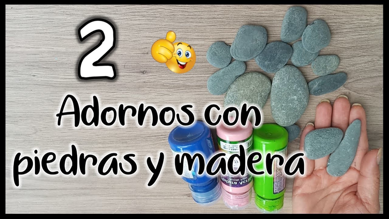 2 ADORNOS CON MADERA Y PIEDRAS DE RÍO 2023- Manualidades para el hogar -Crafts with river stones