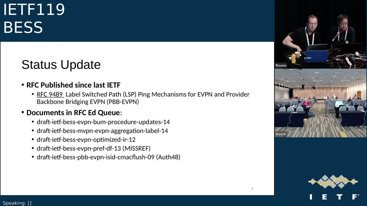 IETF 119: BGP Enabled ServiceS (BESS) 2024-03-20 23:30