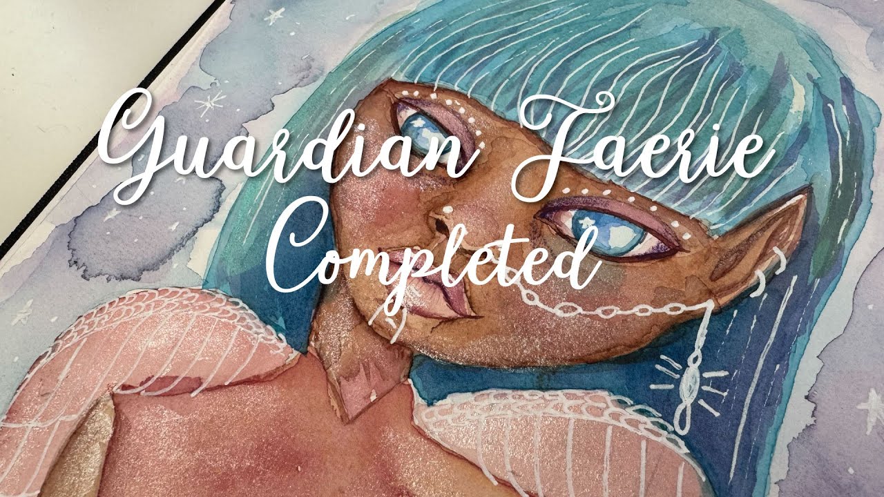 Completing the Guardian Faerie | Watercolor Layers, Studio Walk & Quiet ASMR