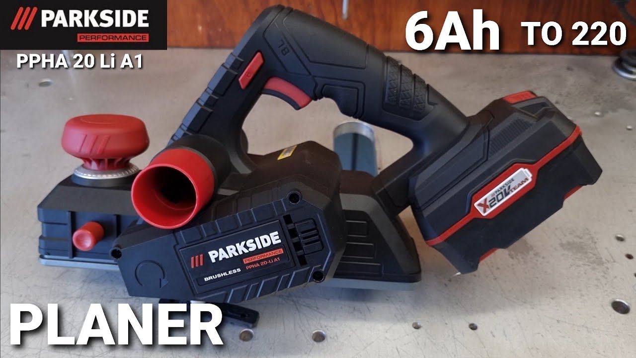Рубанок Parkside Performance PPHA 20 Li-A1 протестирован на батарее 6 Ач.