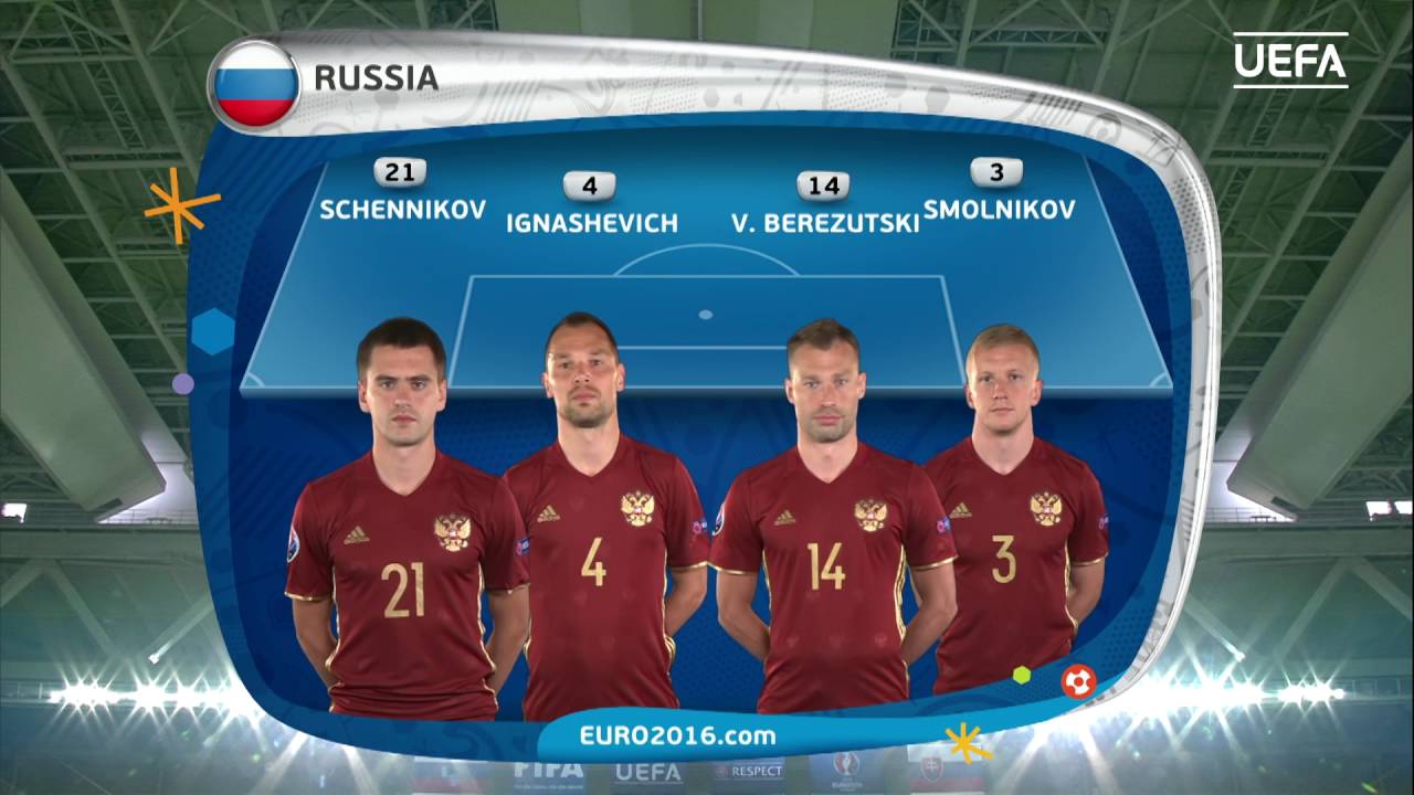 Russia lineup v Slovakia: UEFA EURO 2016