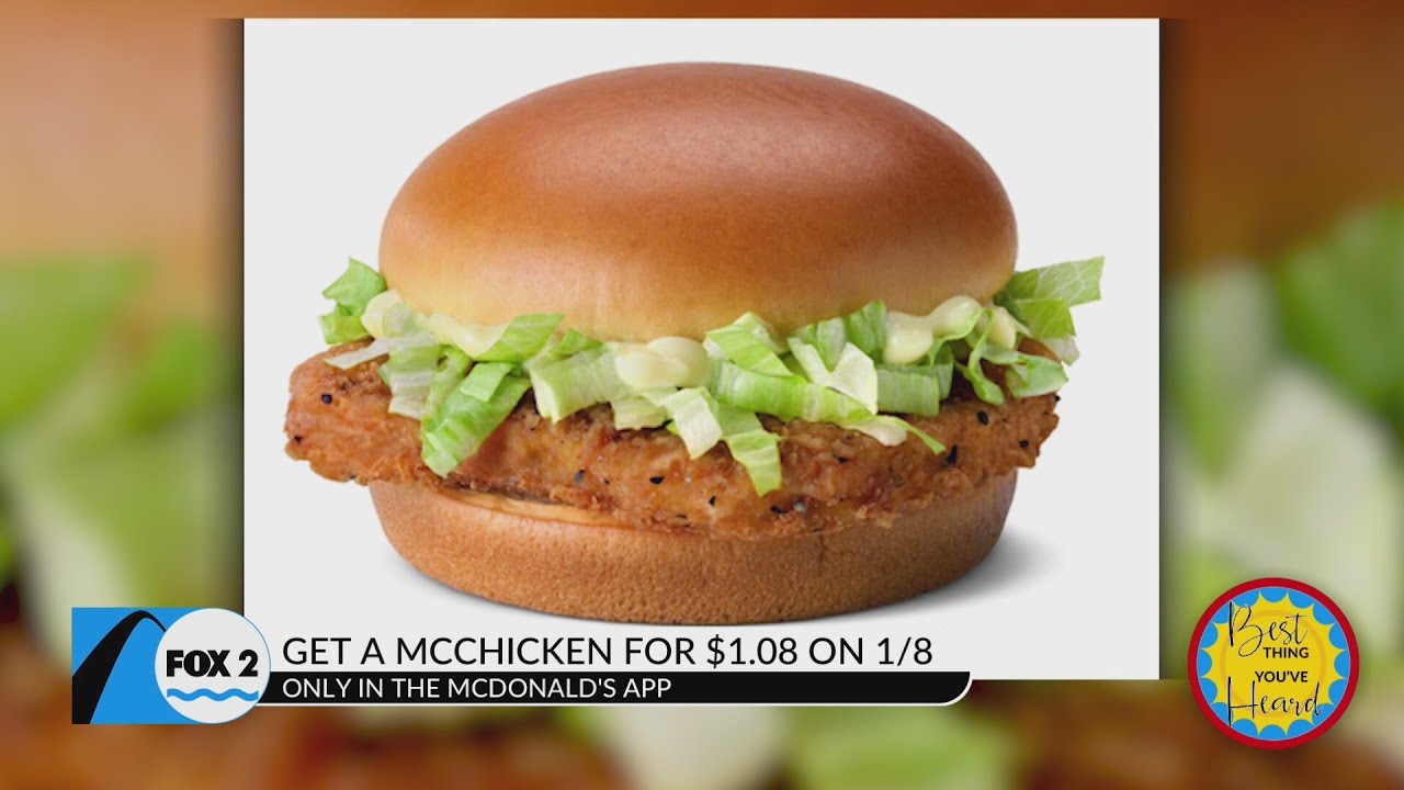 Get a McChicken for $1.08 on 1/8!
