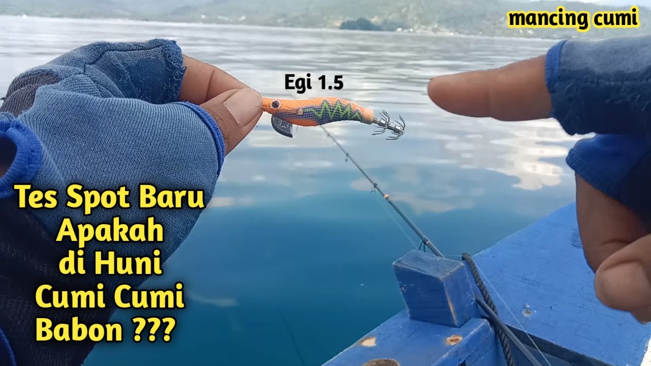 SPOT BARU !! AYO KITA COBA APAKAH DI HUNI CUMI CUMI BABON || mancing cumi di laut pada siang hari