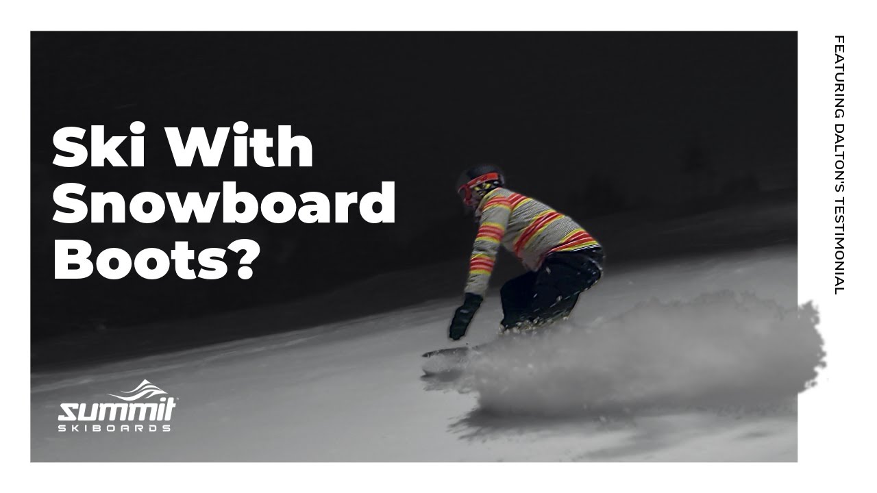 Beginner's First Take! Skiing With Snowboard Boots | Summit Skiboards
