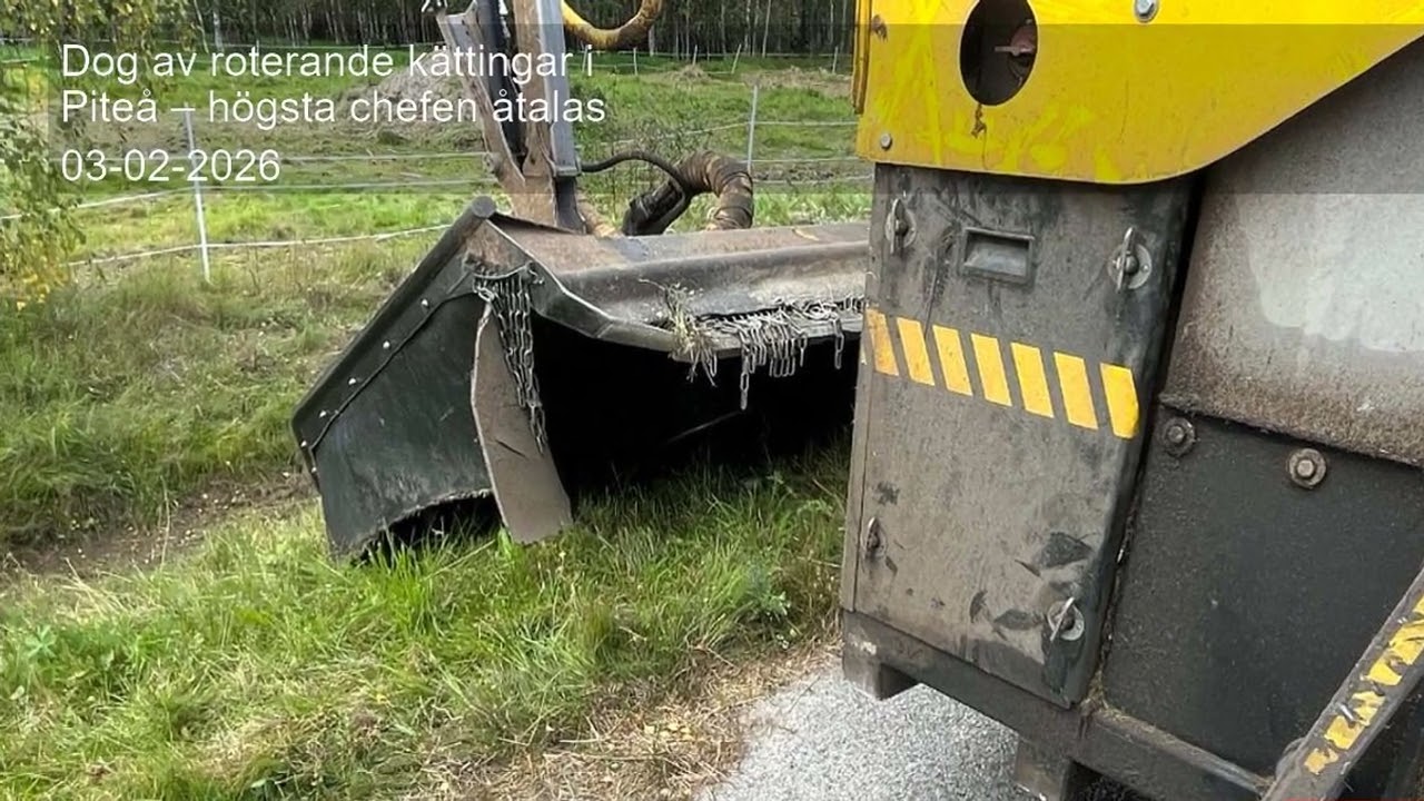 Dog av roterande kättingar i Piteå – högsta chefen åtalas
