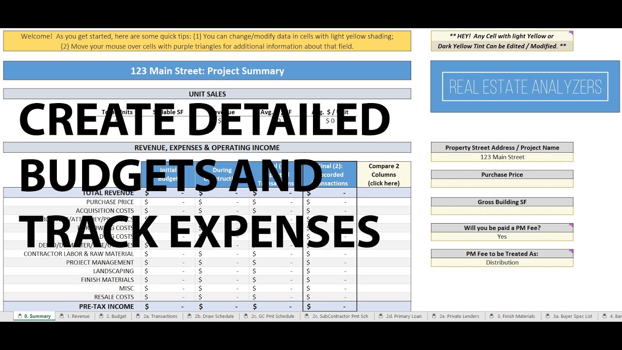 Project Finance Manager Overview