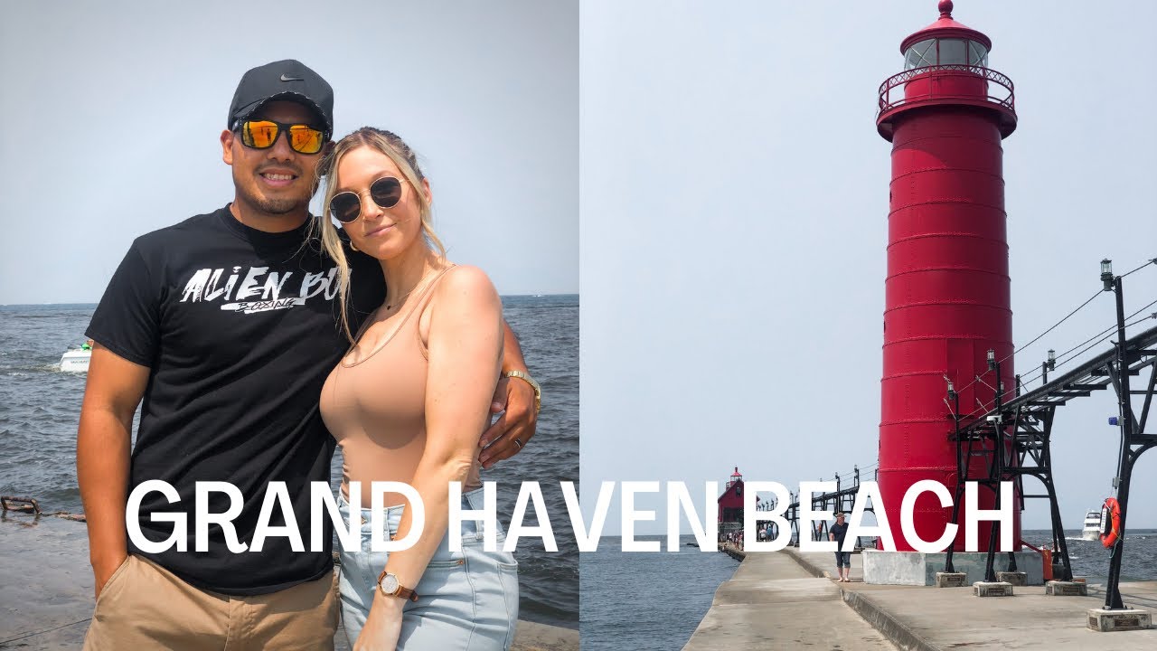 GRAND HAVEN BEACH VLOG! BEACH, MUSICAL FOUNTAINS AND LIGHTHOUSE! MUST VISIT GRAND HAVEN MICHIGAN!