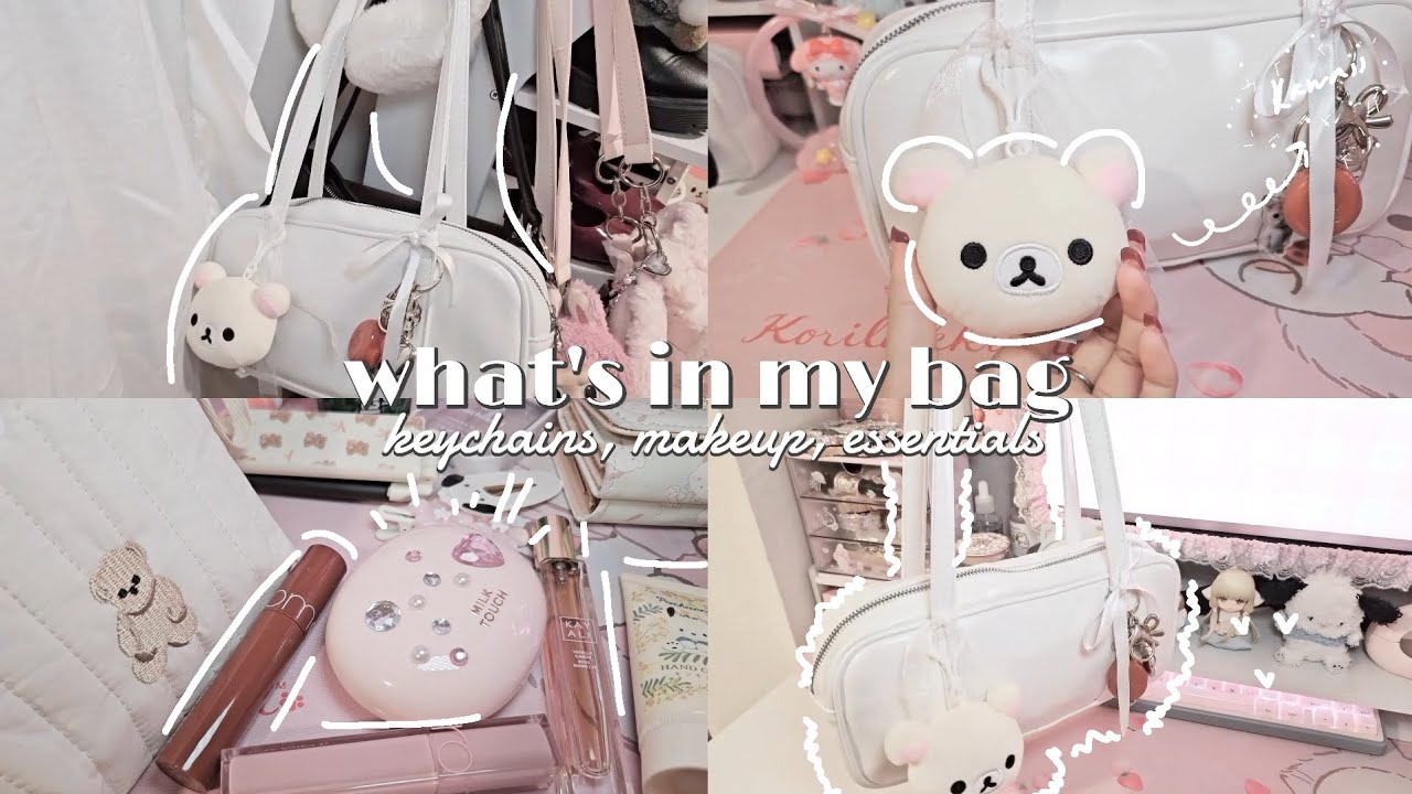 what's in my BAG🎀 purse haul//realistic, makeup,girly essentials, keychains