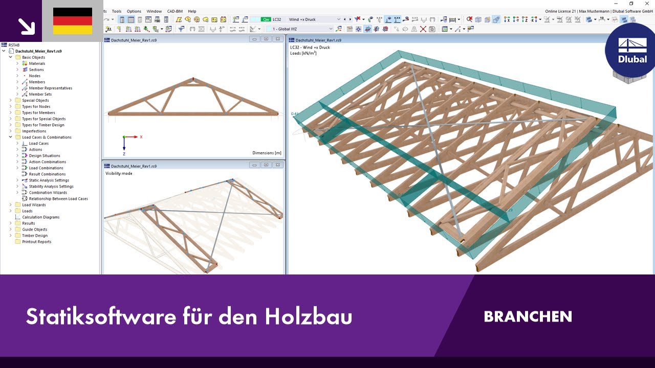 Statiksoftware f&uuml;r den Holzbau | RFEM 6 & RSTAB 9 von Dlubal Software