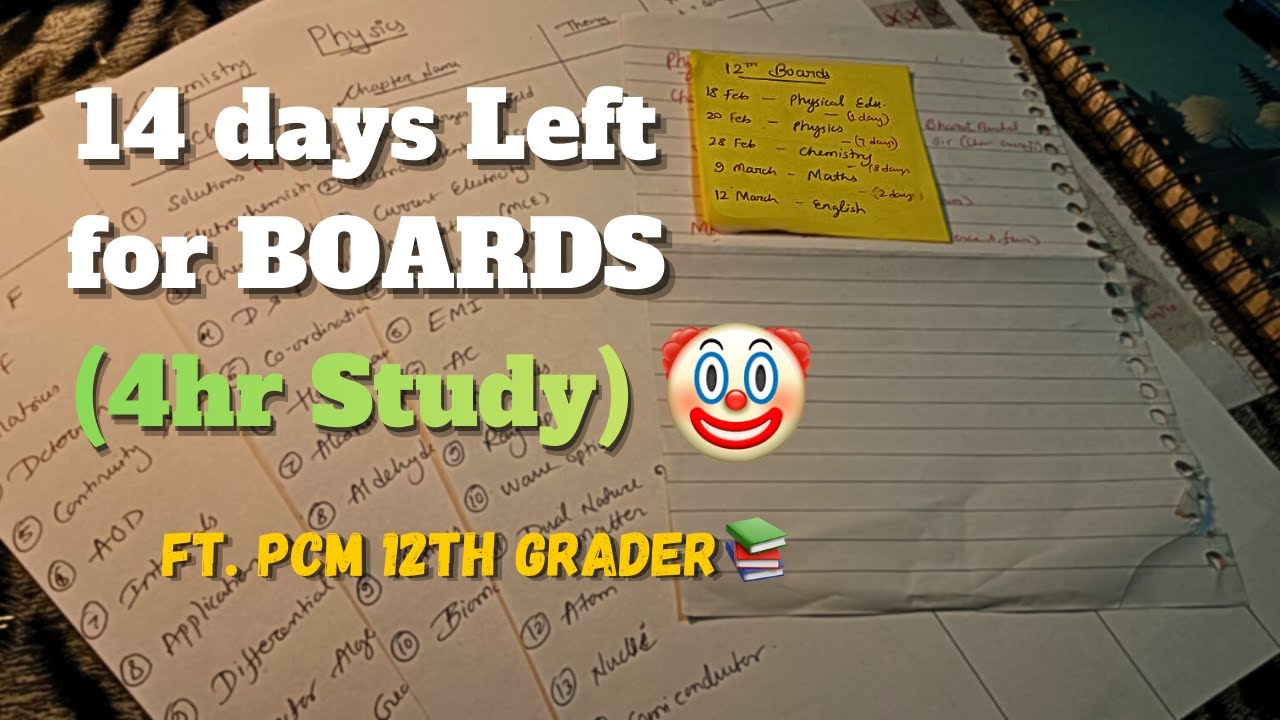 14 Days Left for Boards 🥰(4 Hours Study🤡📉) | Studyvlog ft.PCM 12th Grader CBSE