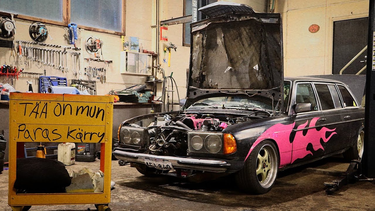 MOOTTORIN HUOLTOA w123 LANG Extempore Remont pt3 #mercedesbenz #w123 #om617 #w123lang