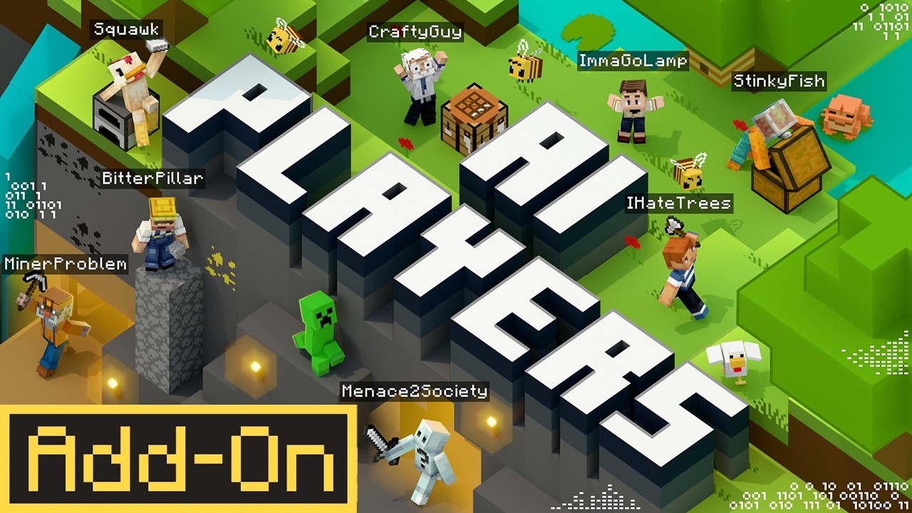 АДДОН AI PLAYERS добавляет НАСТОЯЩИХ друзей-ИИ в Minecraft Bedrock