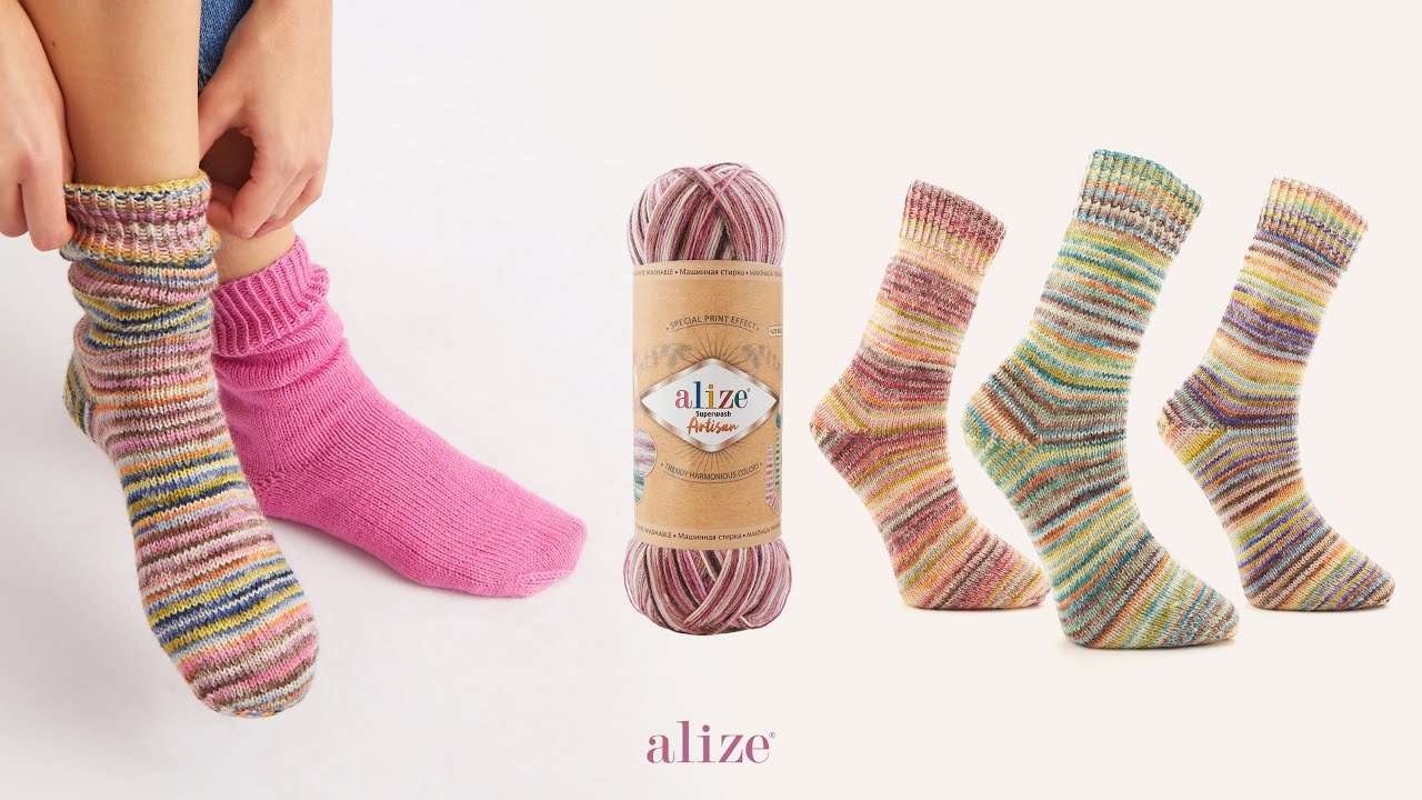 2 носка Batik с Alize Superwash Artisan