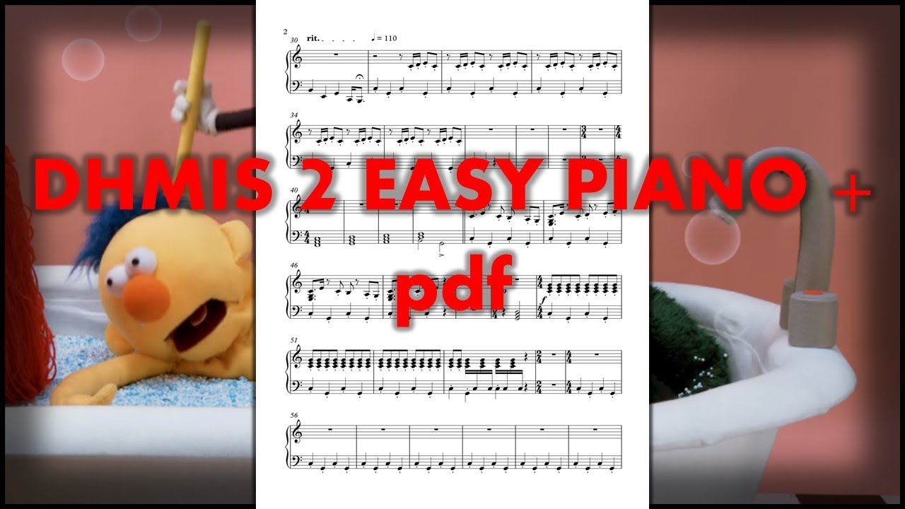 Don't Hug Me I'm Scared 2 - Piano Sheet Music Easy + PDF DOWNLOAD