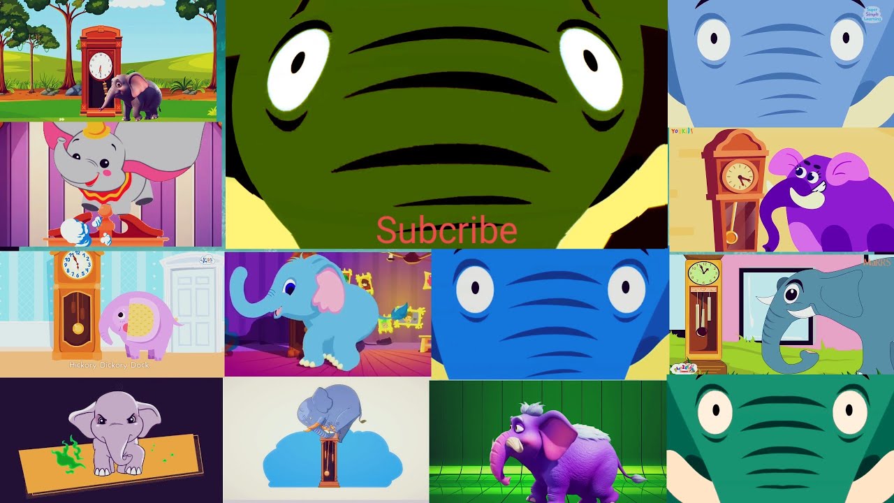Hickory Dickory Dock [Baby Elephants Vs Adult Elephants] Sponsored by:Visual 2 Effects w/ Good Vibes