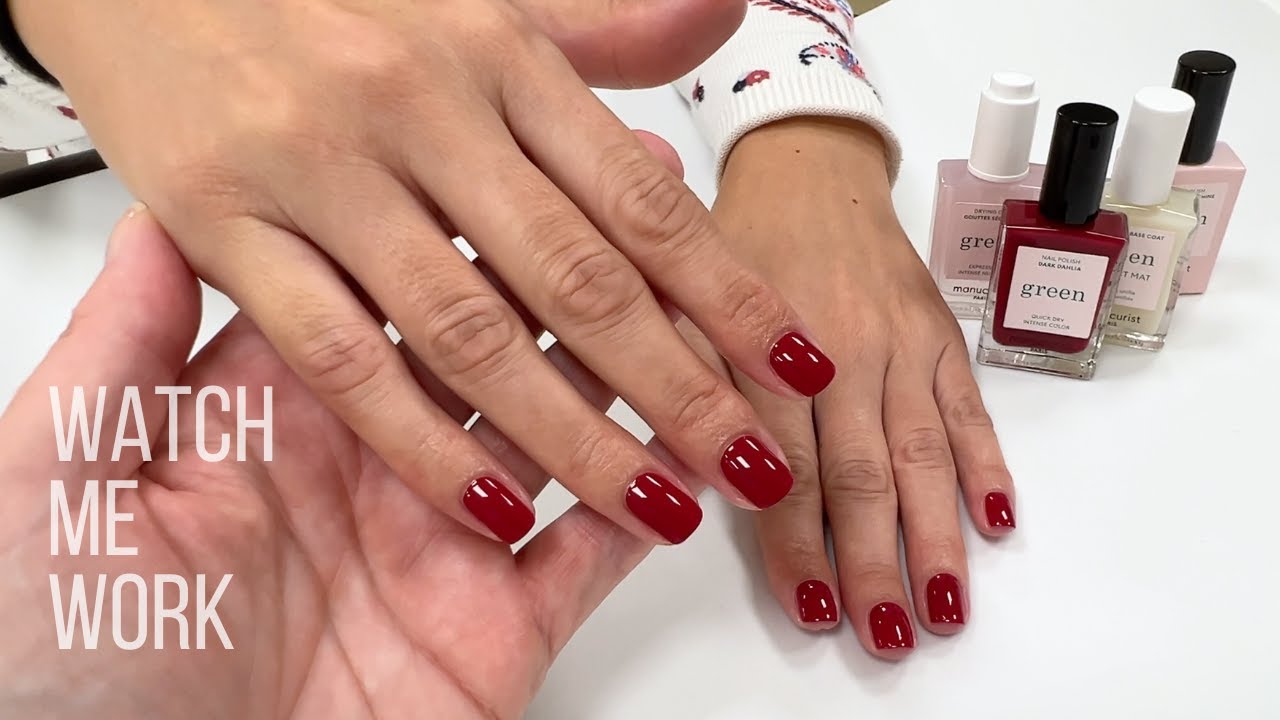 ❤️ Manicure with Manucurist polish in Dark Dahlia ❤️ [Watch Me Work]