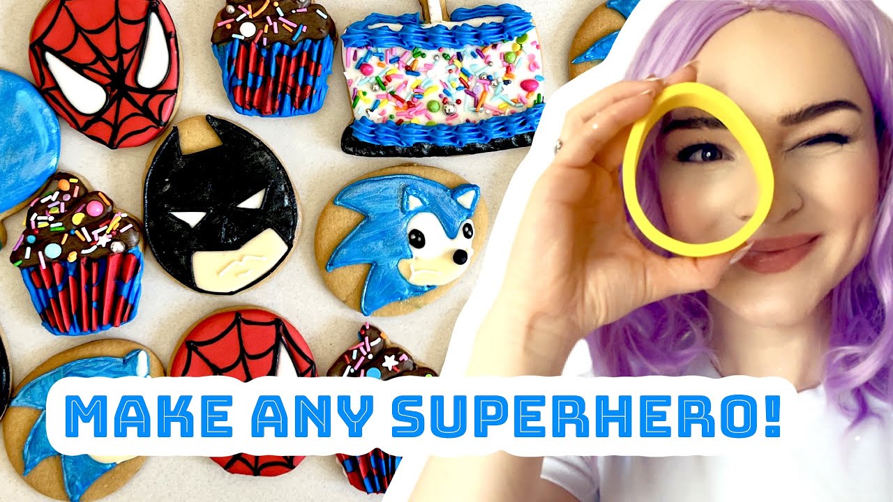 Make Any Superhero Cookie | Spider-man, Batman, Sonic | Satisfying Cookie Decorating | Sprinkle Time