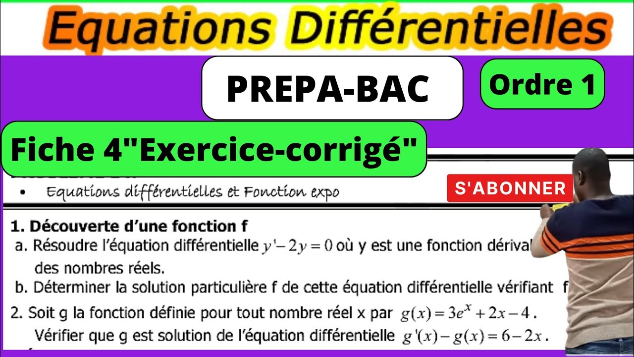 #Equation_différentielle ordre I#PREPA-BAC#Fiche 4#Exercice_Corrigé#