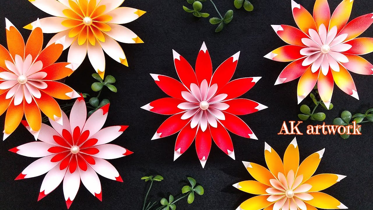【折り紙フラワー クリサンセマム】の作り方 / 折り紙花 / 折り紙春 / ペーパーフラワー / origamiflower / origamichrysanthemum /  paperflower