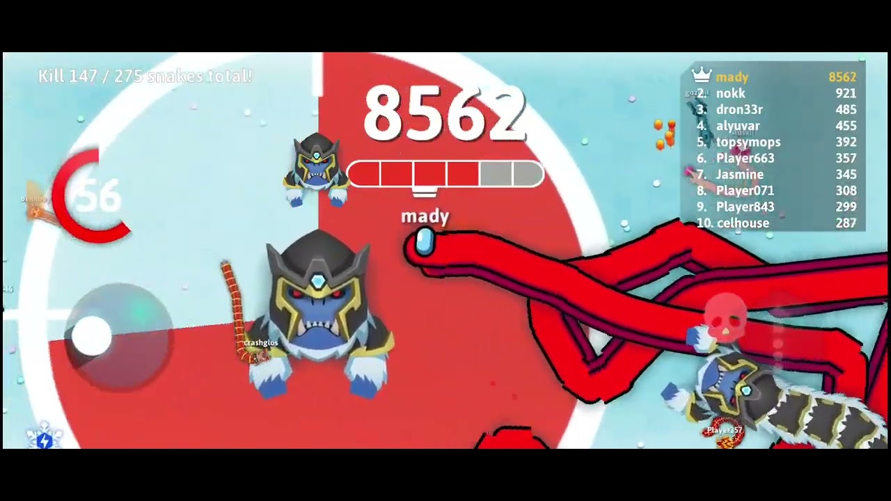 snake.io | 275 snakes total! | frozen crown |