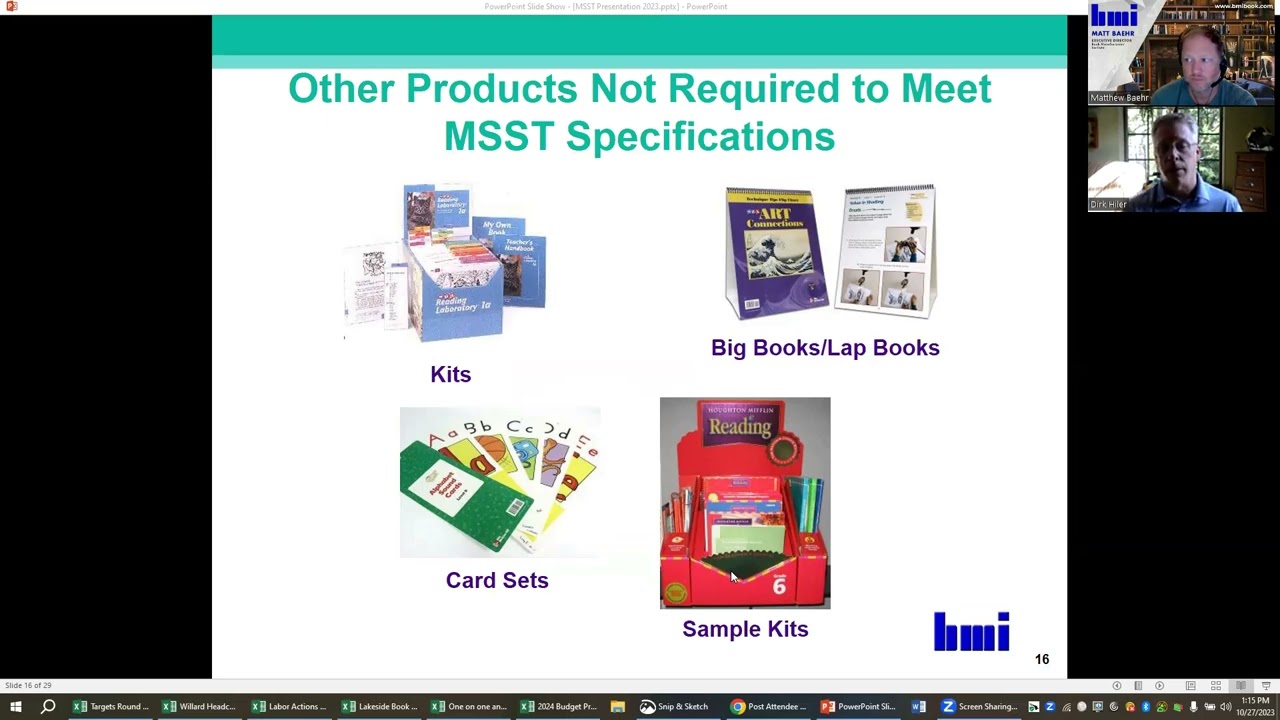 Manufacturing Standards and Specifications for Textbooks (MSST) Overview