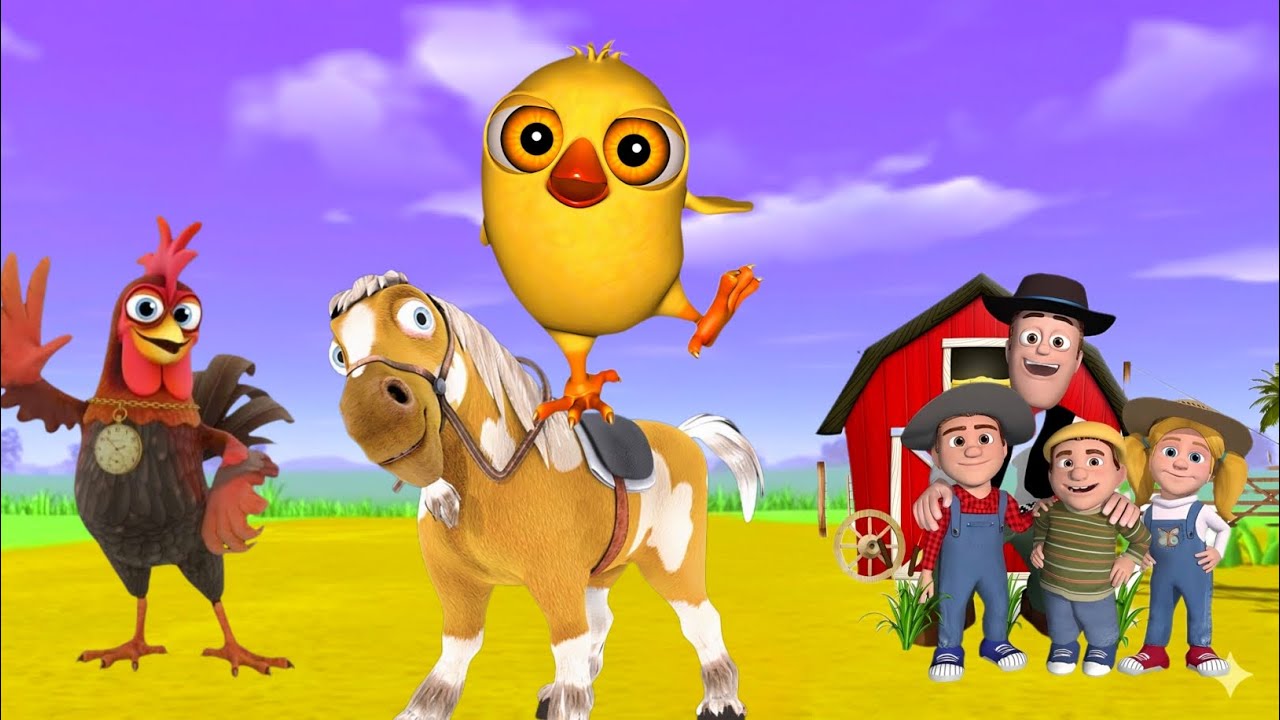 El pollito y el tractor de la granja 3D game pollito pío el Toro se congela jugando 3D