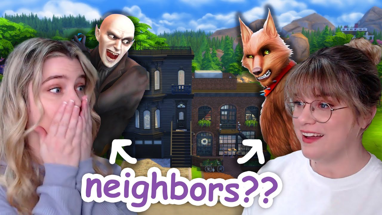building townhomes for a vampire and a werewolf in the sims 4
