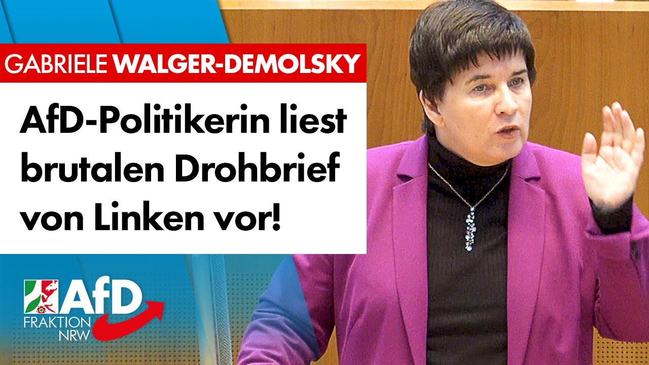 AfD-Politikerin liest brutalen Drohbrief von Linken vor! – Gabriele Walger-Demolsky (AfD)