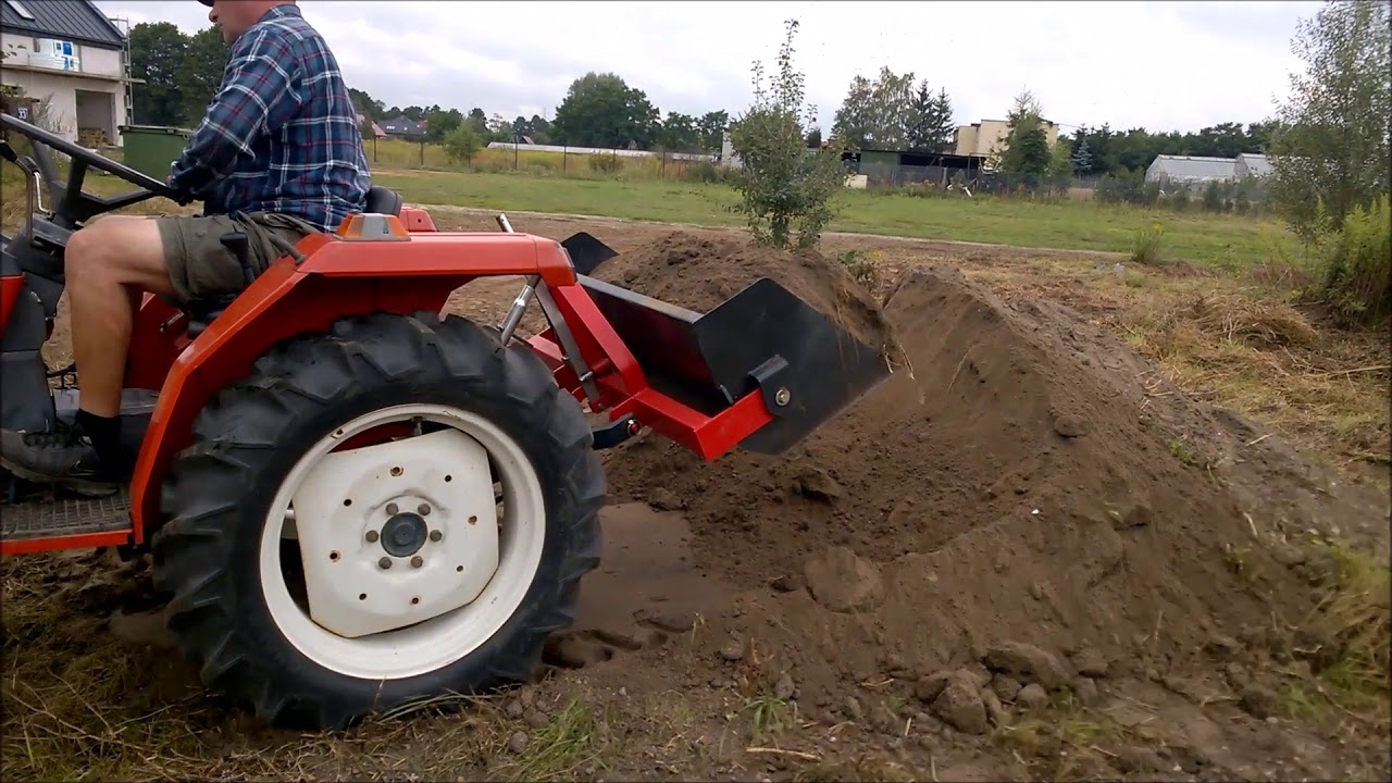 Ładowacz tylny do traktorków ogrodniczych Kubota, Yanmar, Iseki itp. www.akant-ogrody.pl