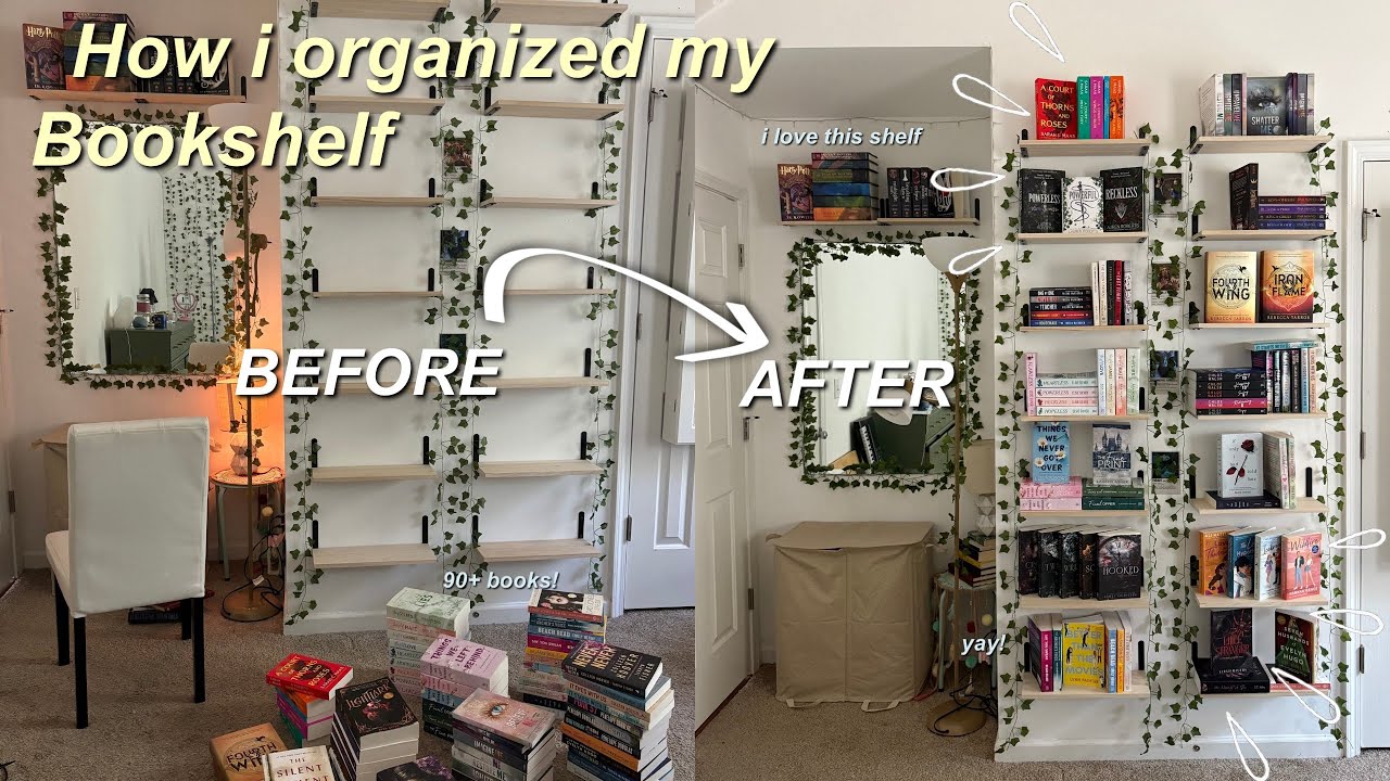 How i organized my bookshelf!📚 *bookshelf tour* (96 books) | Keyoríe Eliaña