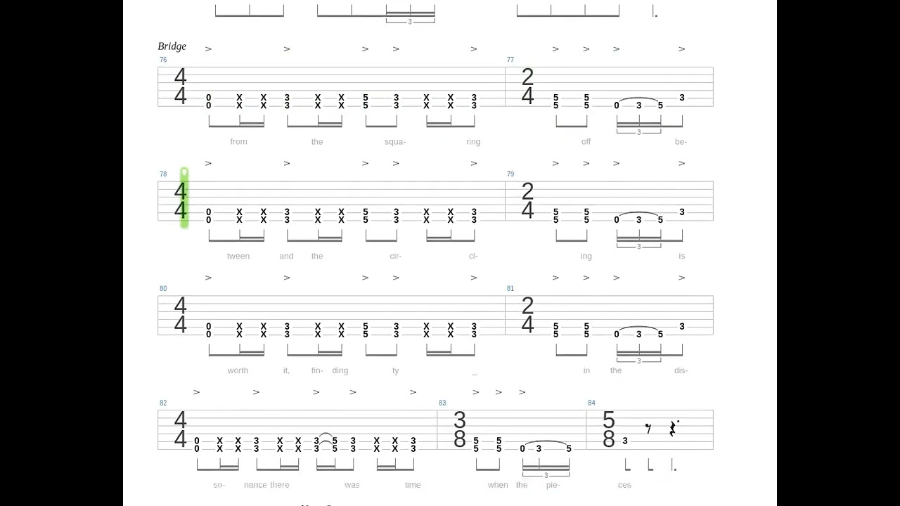 Schism Tab by Tool + Guitar only + Guitar tab