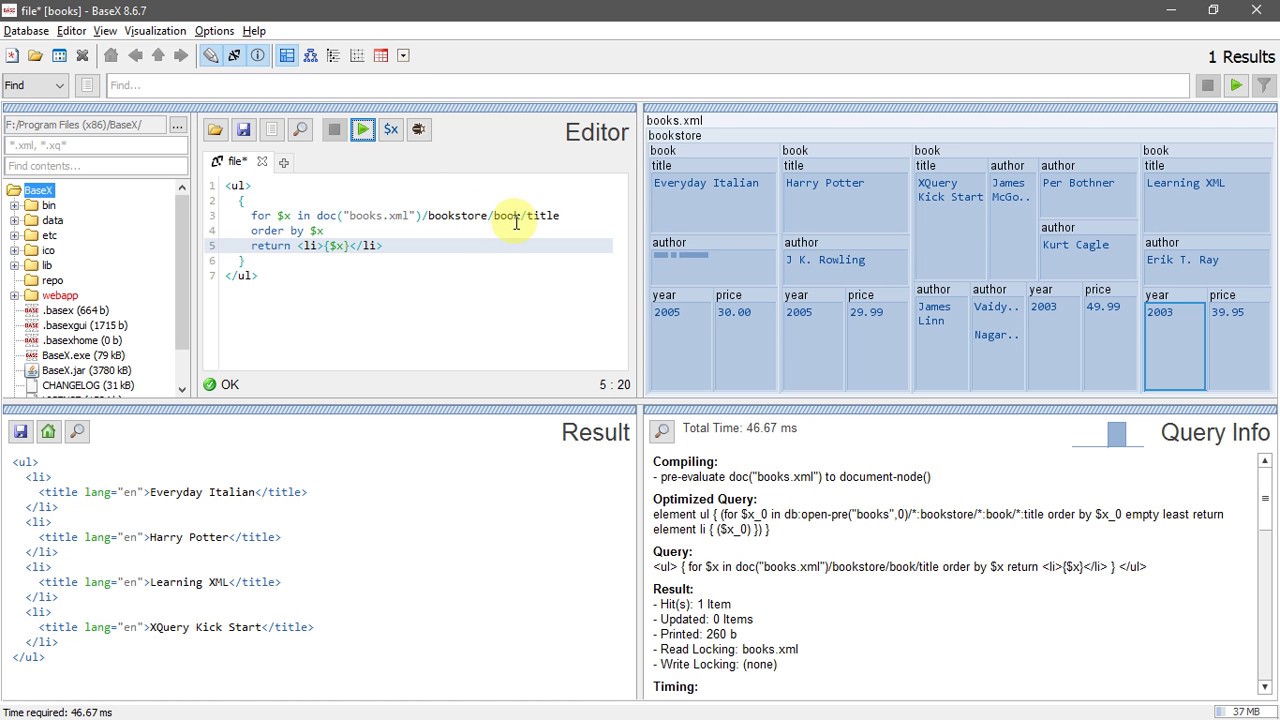 XQuery with BaseX
