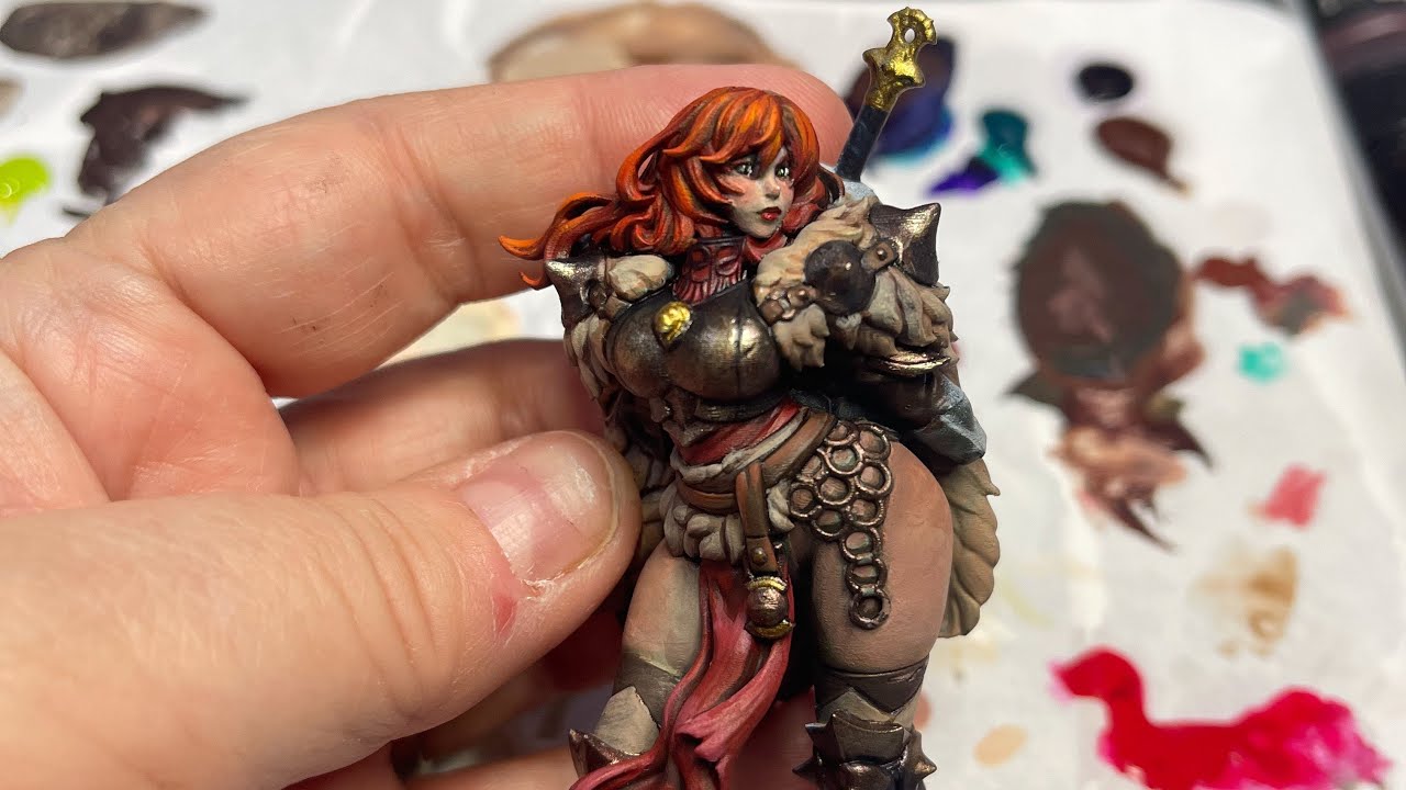 Shoshie is painting Aya with Lantern Armor from KDM pt1