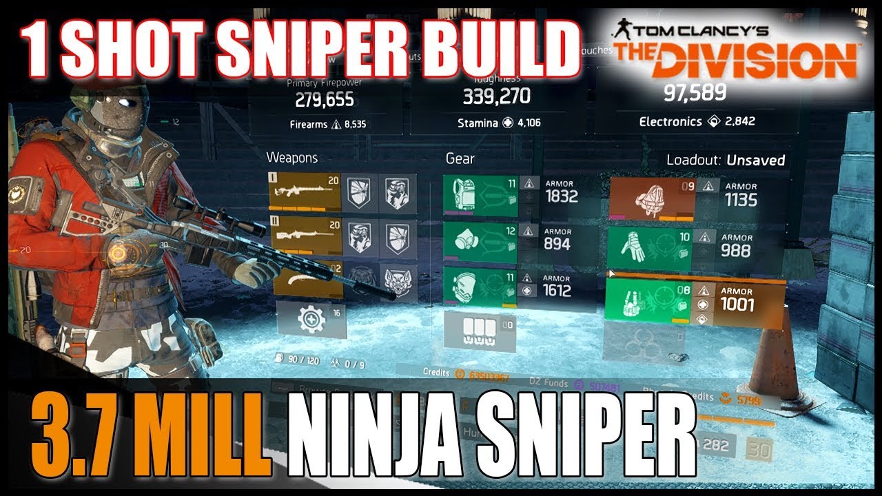 The Division 1.8.3 || 1 SHOT NINJA SNIPER BUILD AMBUSH - 3 MILLION DAMAGE SNIPER || Legendary