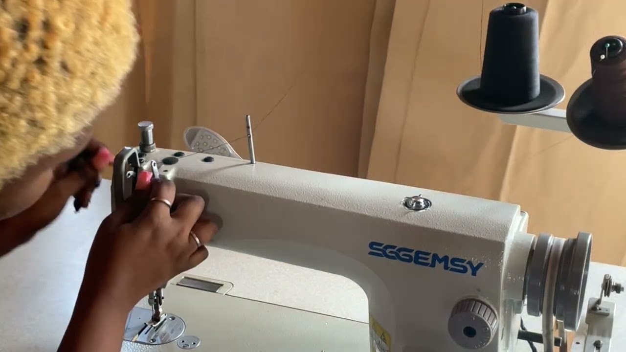 How to thread the sewing machine. 