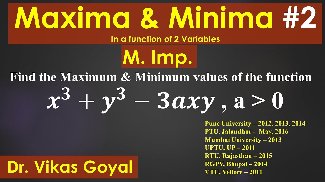 Maxima & Minima #2 of Two Variables in Hindi (M.imp) | Engineering Mathematics