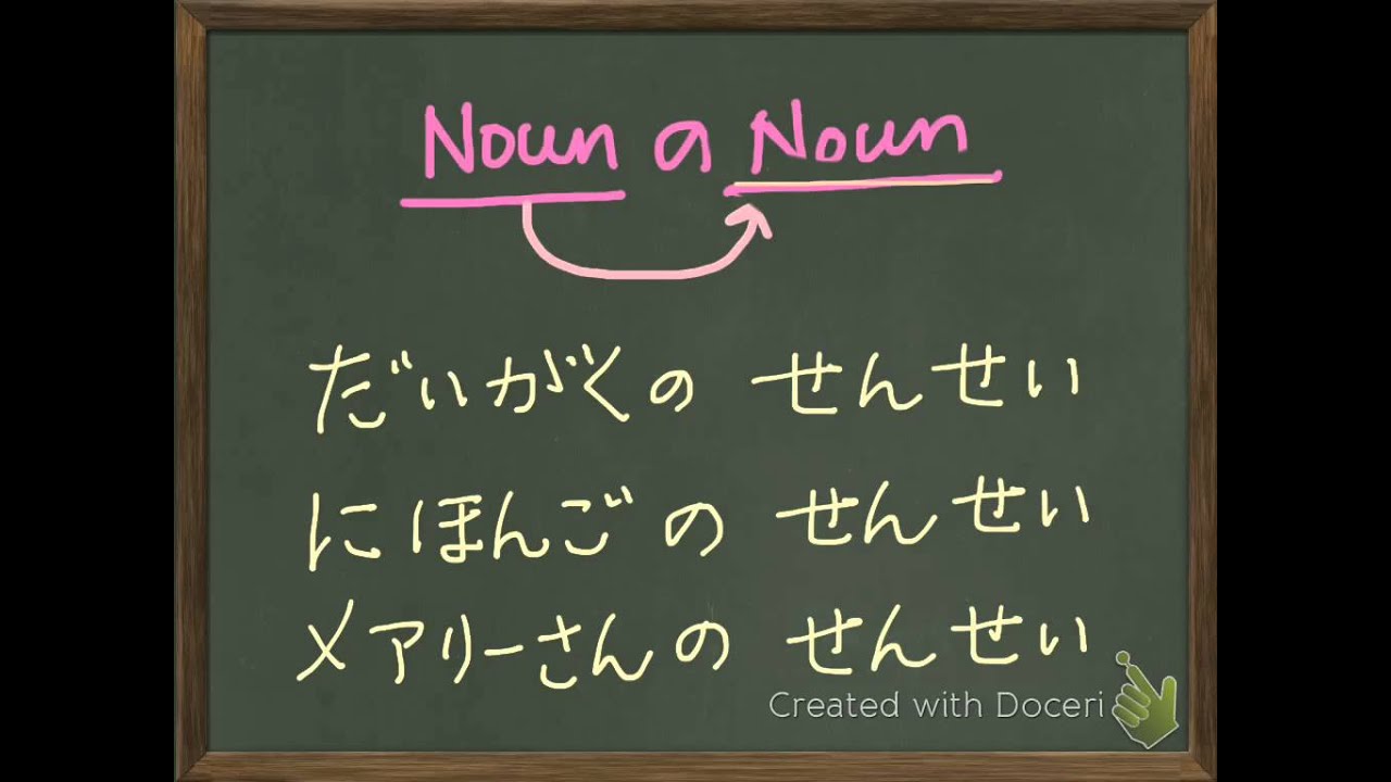 Genki I L1 G3 Noun のNoun