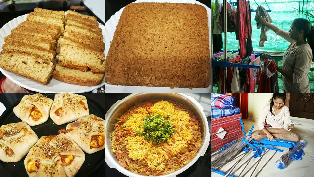 🤩BUSY FULLDAY LUNCH TO DINNER ROUTINE, ZINGY PARCEL DOMINO'S STYLE, LAUKI PULAO, BANANA CAKE EGGLESS
