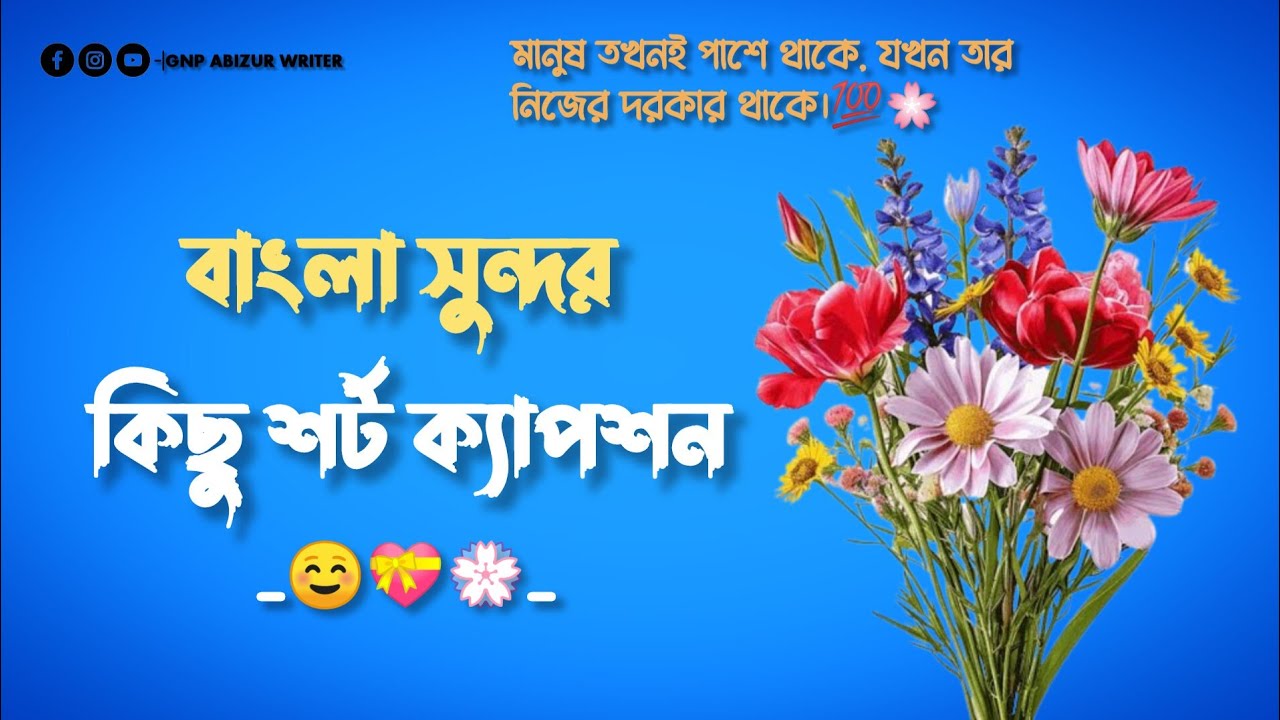 সুন্দর কিছু বাংলা‌ শর্ট ক্যাপশন ☺️❤️‍🩹 মন ছুঁয়ে যাওয়ার মত কিছু ক্যাপশন 🌹 #caption #gnpabizurwriter