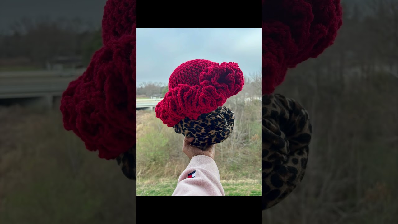 Crochet ruffle hat! 