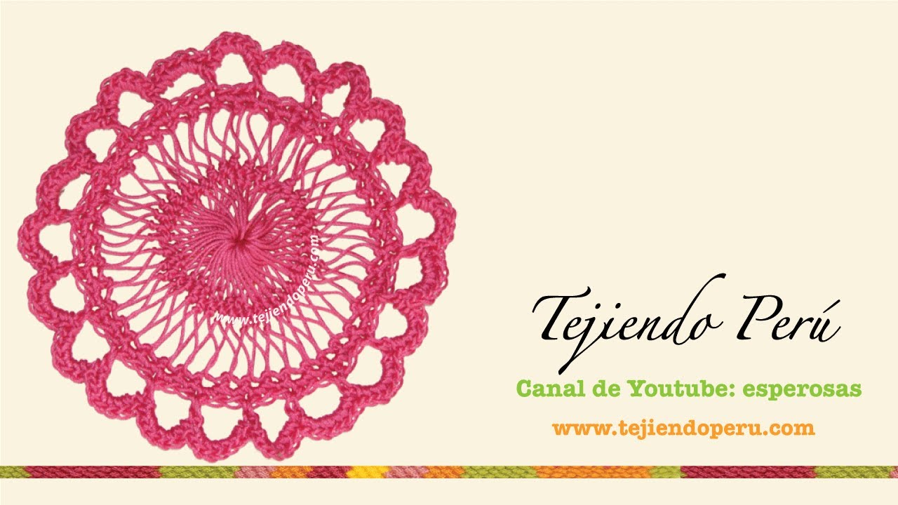 Horquilla (hairpin lace): cómo tejer un motivo circular (# 1)